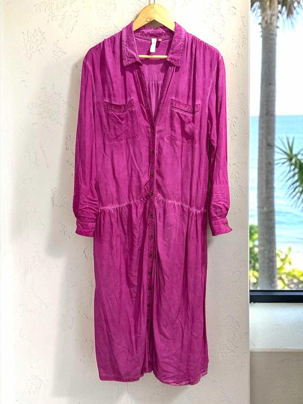 Anthropologie Pilcro Kimberly Maxi Dress in Raspberry Size Medium